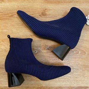 Brand new Zara blue striped booties